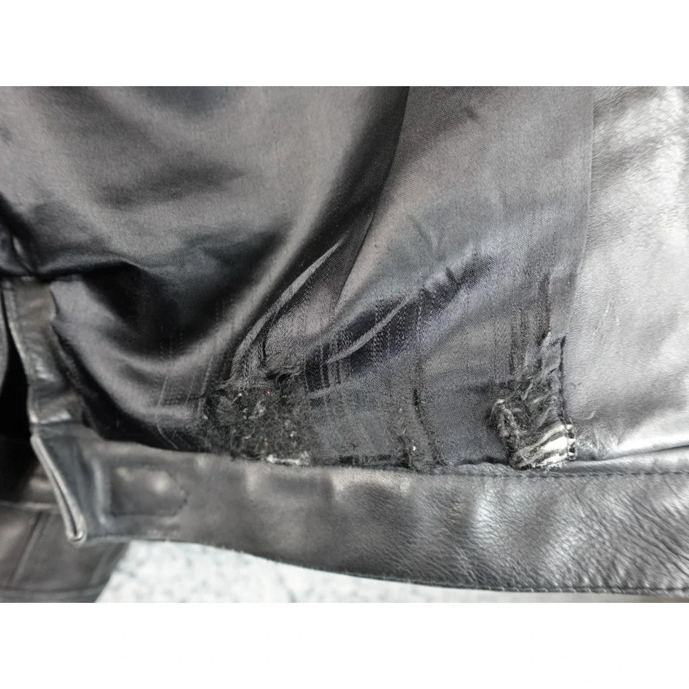 Banana Republic Men's Black Leather Jacket Size 38 Korea Made‎ Vintage Bomber